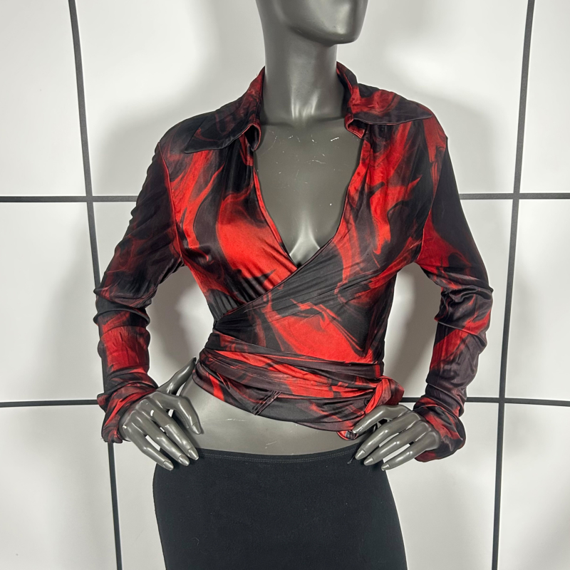 S/S2001 Gucci Magma Print Wrap Top