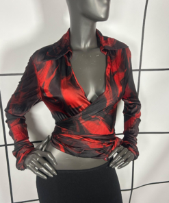 S/S2001 Gucci Magma Print Wrap Top - Image 2