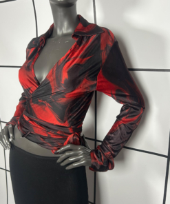 S/S2001 Gucci Magma Print Wrap Top - Image 3