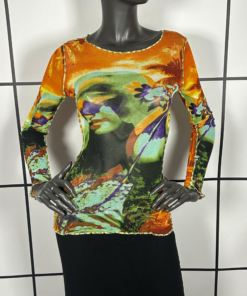 2000s Jean Paul Gaultier Psychedelic Girl Face Print Top