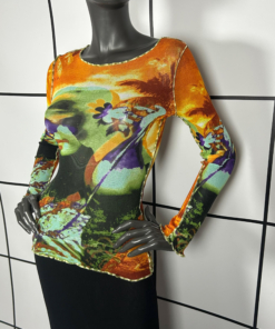 2000s Jean Paul Gaultier Psychedelic Girl Face Print Top - Image 3