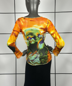 2000s Jean Paul Gaultier Psychedelic Girl Face Print Top - Image 4
