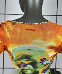 2000s Jean Paul Gaultier Psychedelic Girl Face Print Top - Image 6