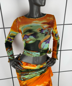 1990s Jean Paul Gaultier Psychedelic Girl Mesh Set - Image 3