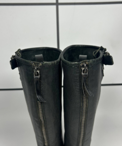 2000s Miu Miu Leather Mid Calf Moto Boots - Image 8