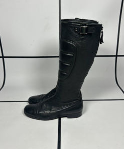 2000s Miu Miu Leather Mid Calf Moto Boots - Image 9