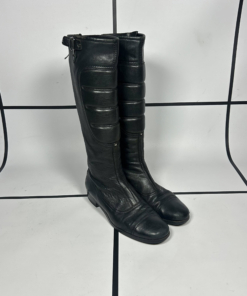2000s Miu Miu Leather Mid Calf Moto Boots - Image 4