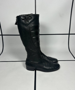 2000s Miu Miu Leather Mid Calf Moto Boots - Image 5