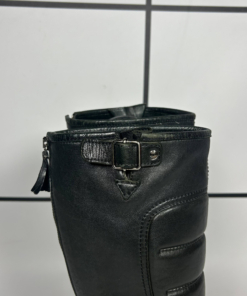 2000s Miu Miu Leather Mid Calf Moto Boots - Image 6