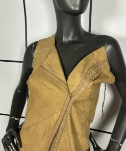 2000s Plein Sud Asymmetric Metal Hook Leather Midi Dress - Image 2
