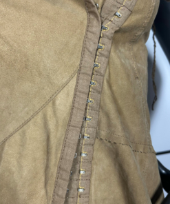 2000s Plein Sud Asymmetric Metal Hook Leather Midi Dress - Image 3