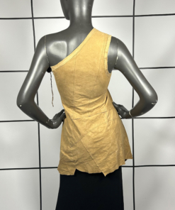 2000s Plein Sud Asymmetric Metal Hook Leather Midi Dress - Image 5