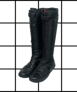 2000s Prada Linea Rossa Midcalf Lace Up Boots