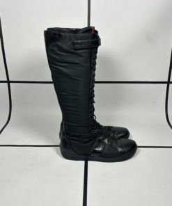 2000s Prada Linea Rossa Midcalf Lace Up Boots - Image 5