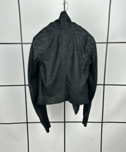 2010s Rick Owens Cracked Leather Moto Jacket - Image 8