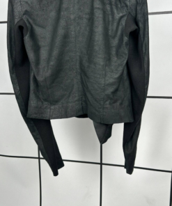 2010s Rick Owens Cracked Leather Moto Jacket - Image 10