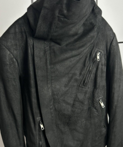 2010s Rick Owens Cracked Leather Moto Jacket - Image 5