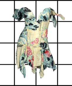 S/S2003 Roberto Cavalli Runway Floral Corset Bustier Midi Dress