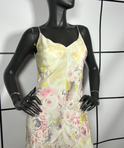S/S2003 Roberto Cavalli Angels & Roses Silk Slip Midi Dress - Image 2
