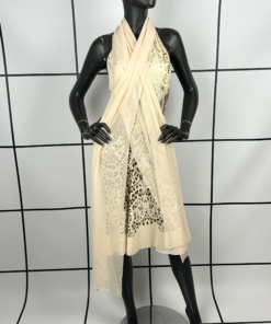 2000s Roberto Cavalli Leopard Midi Dress with Silk Scarf - Image 7