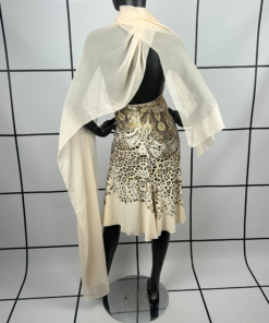 2000s Roberto Cavalli Leopard Midi Dress with Silk Scarf - Image 6