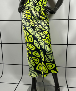 2000s Roberto Cavalli Geo Print Silk Skirt & Poly Top - Image 4