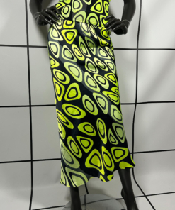 2000s Roberto Cavalli Geo Print Silk Skirt & Poly Top - Image 5