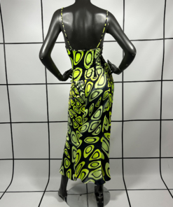 2000s Roberto Cavalli Geo Print Silk Skirt & Poly Top - Image 6