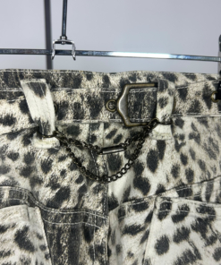 2000s Roberto Cavalli Snow Leopard Print Adjustable Widelegged Trousers - Image 8