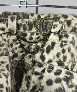 2000s Roberto Cavalli Snow Leopard Print Adjustable Widelegged Trousers - Image 9