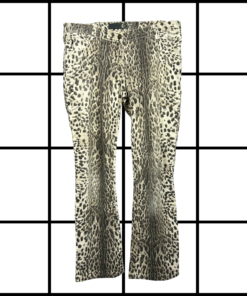 2000s Roberto Cavalli Snow Leopard Print Adjustable Widelegged Trousers