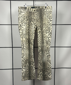 2000s Roberto Cavalli Snow Leopard Print Adjustable Widelegged Trousers