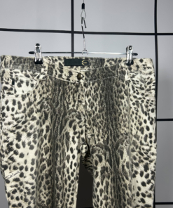 2000s Roberto Cavalli Snow Leopard Print Adjustable Widelegged Trousers - Image 2