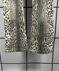 2000s Roberto Cavalli Snow Leopard Print Adjustable Widelegged Trousers - Image 4