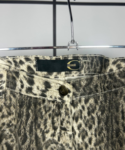 2000s Roberto Cavalli Snow Leopard Print Adjustable Widelegged Trousers - Image 5