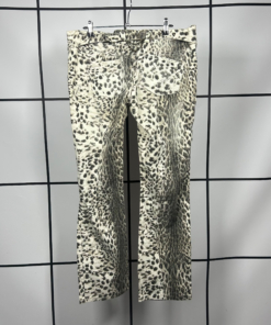 2000s Roberto Cavalli Snow Leopard Print Adjustable Widelegged Trousers - Image 6