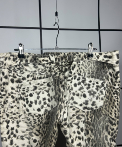 2000s Roberto Cavalli Snow Leopard Print Adjustable Widelegged Trousers - Image 7