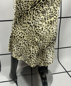S/S2001 Roberto Cavalli Silk Asymmetric Leopard Print Slip Midi Dress - Image 8