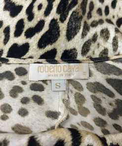 S/S2001 Roberto Cavalli Silk Asymmetric Leopard Print Slip Midi Dress - Image 9