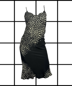 S/S2002 Roberto Cavalli Abstract Animal Print Lace Up Midi Dress