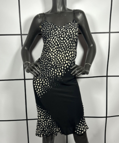 S/S2002 Roberto Cavalli Abstract Animal Print Lace Up Midi Dress