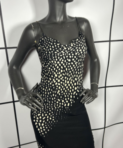 S/S2002 Roberto Cavalli Abstract Animal Print Lace Up Midi Dress - Image 2