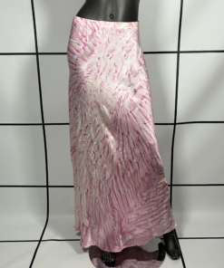 2000s Roberto Cavalli Pink Feather Print Maxi Skirt