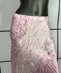 2000s Roberto Cavalli Pink Feather Print Maxi Skirt - Image 2