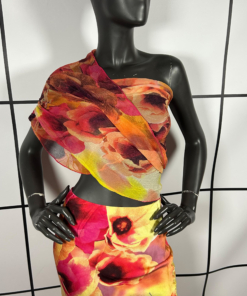 S/S2002 Roberto Cavalli Poppy Print Skirt and Scarf - Image 12