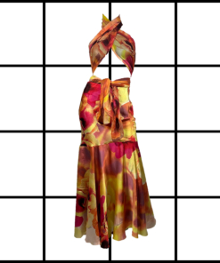 S/S2002 Roberto Cavalli Poppy Print Skirt and Scarf