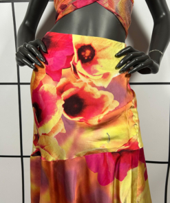 S/S2002 Roberto Cavalli Poppy Print Skirt and Scarf - Image 5