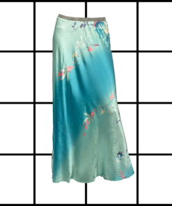 S/S1999 Roberto Cavalli Blue Floral Print Maxi Skirt