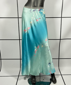 S/S1999 Roberto Cavalli Blue Floral Print Maxi Skirt
