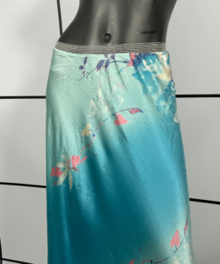 S/S1999 Roberto Cavalli Blue Floral Print Maxi Skirt - Image 2